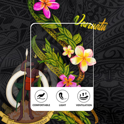 Vanuatu Rugby Jersey Custom Plumeria Tribal