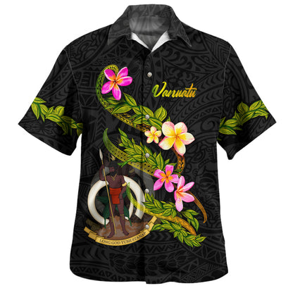 Fiji Hawaiian Shirt Custom Plumeria Tribal