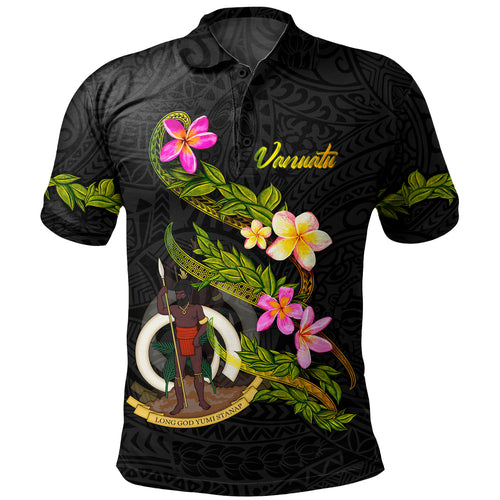 Vanuatu Polo Shirt Custom Plumeria Tribal