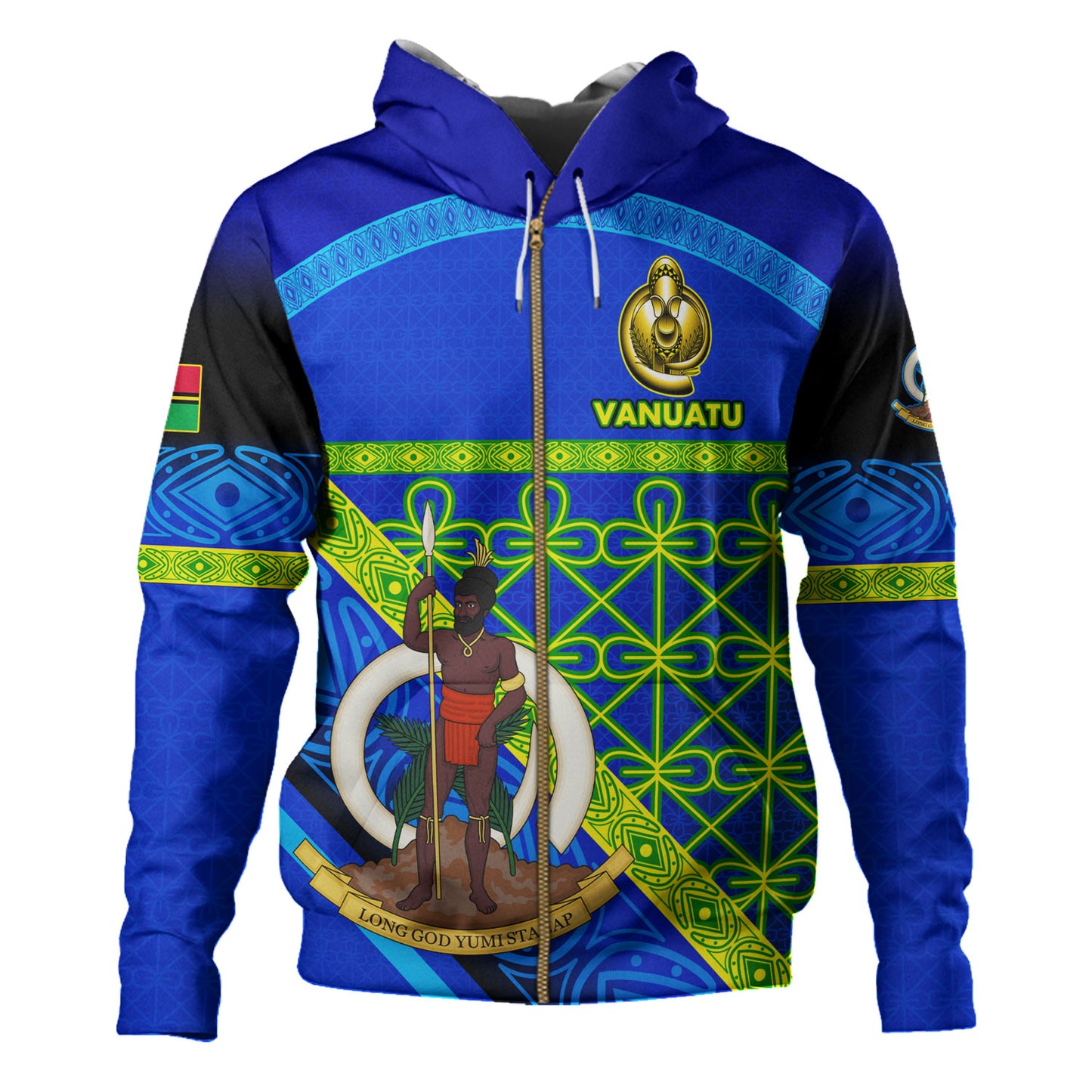 Vanuatu Hoodie Coat Of Arms Mutis En Atan Vanuatu Cultural