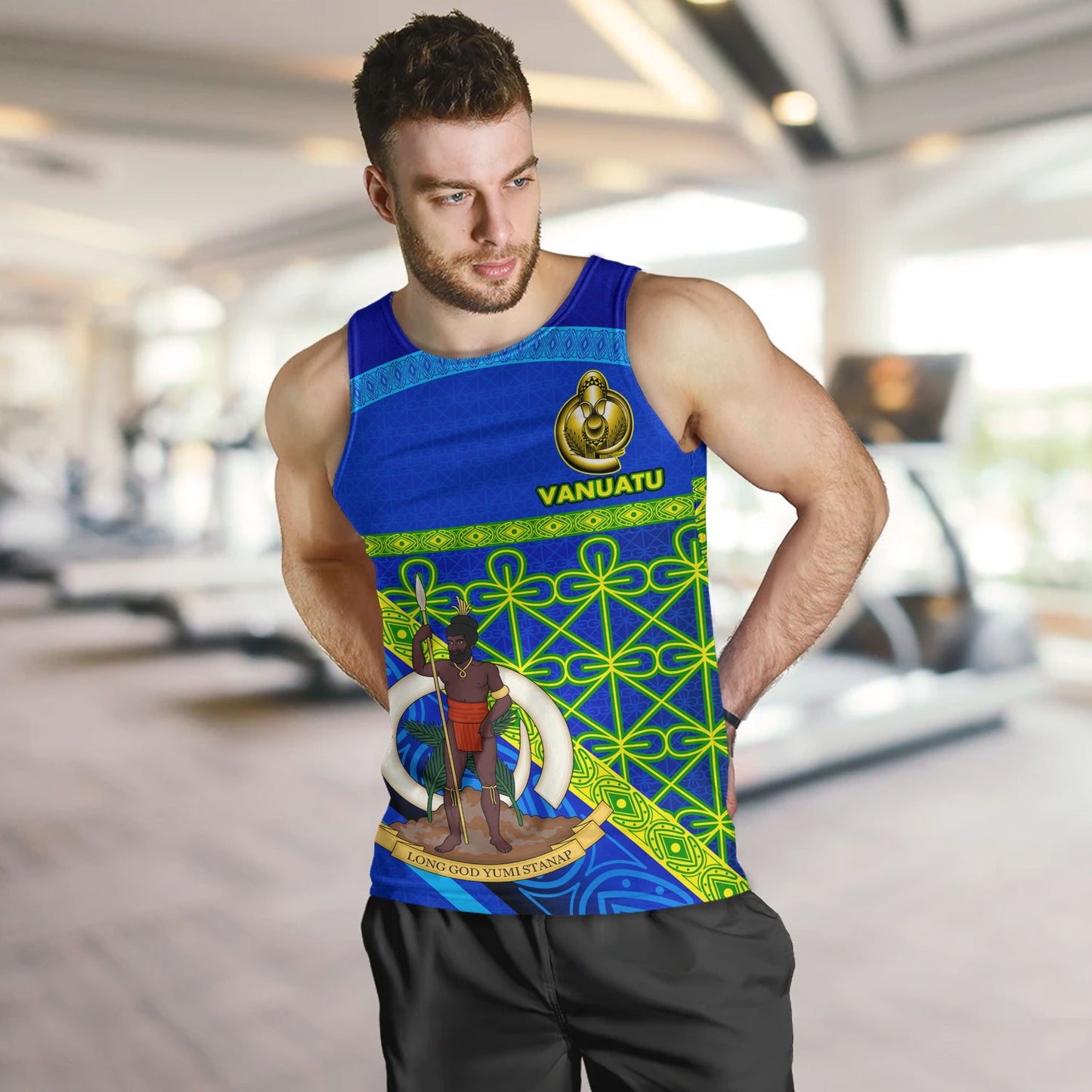 Vanuatu Tank Top Coat Of Arms Mutis En Atan Vanuatu Cultural