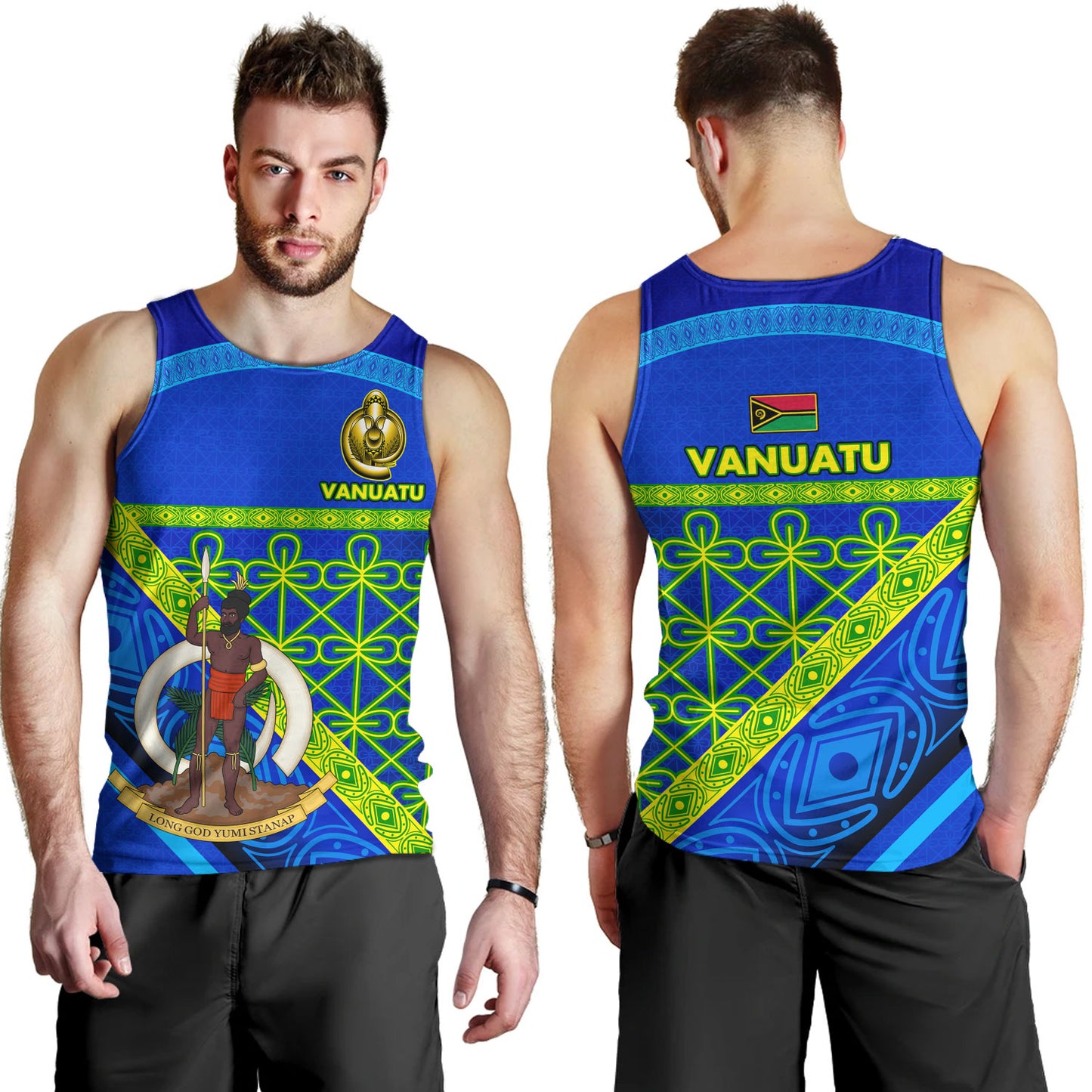 Vanuatu Tank Top Coat Of Arms Mutis En Atan Vanuatu Cultural