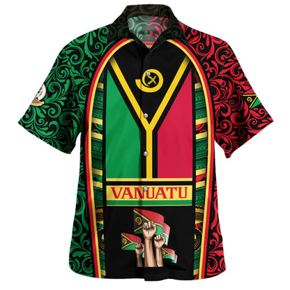 Vanuatu Hawaiian Shirt Flag Lauhala Style