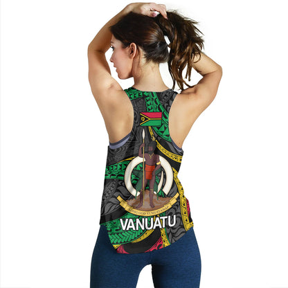 Vanuatu Women Tank - Custom Proud Vanuatu Tribal Pattern Mix Flag