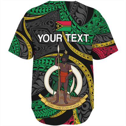 Vanuatu Baseball Shirt - Custom Proud Vanuatu Tribal Pattern Mix Flag