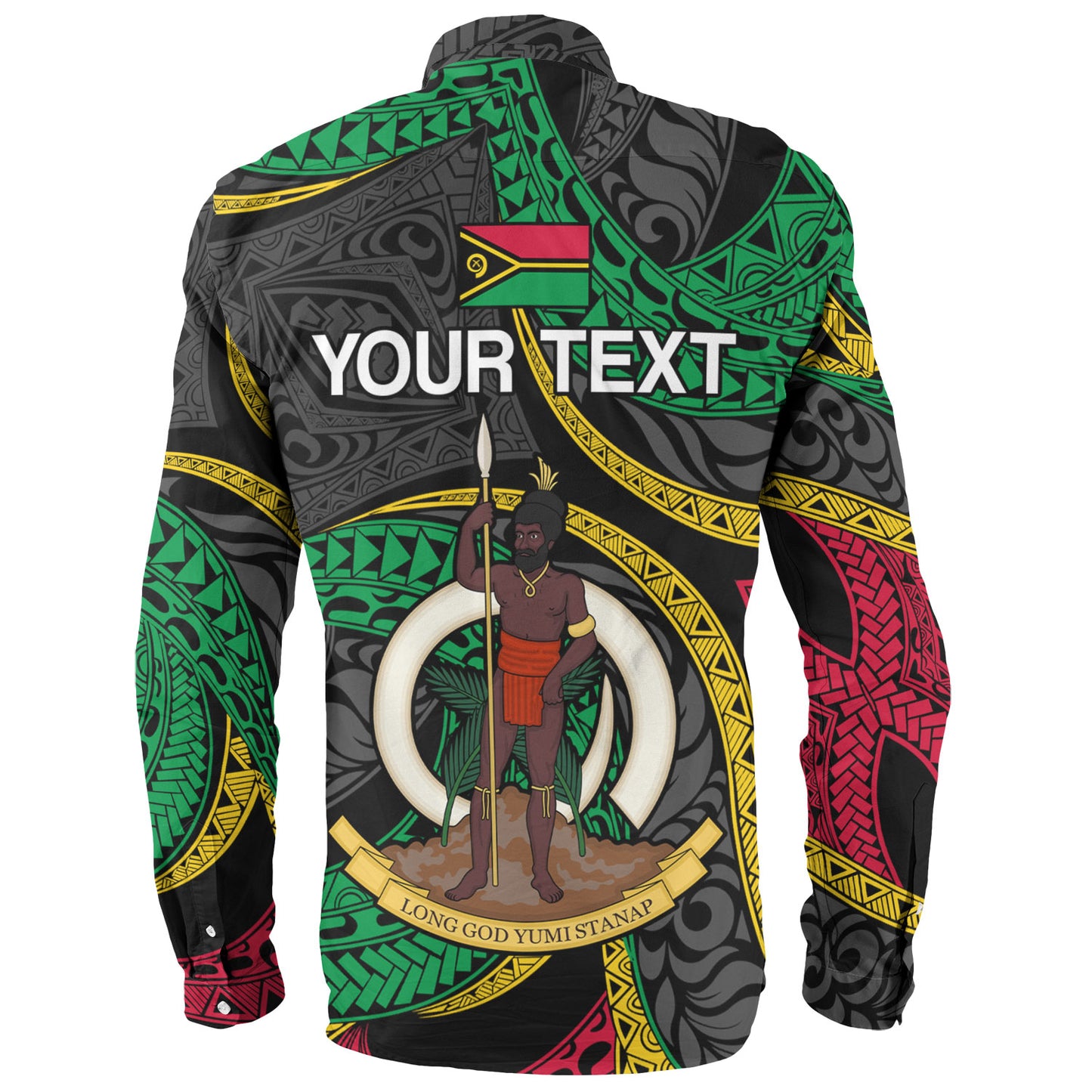 Vanuatu Long Sleeve Shirt - Custom Proud Vanuatu Tribal Pattern Mix Flag