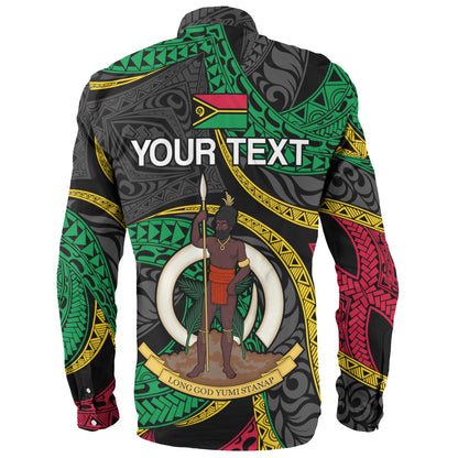 Vanuatu Long Sleeve Shirt - Custom Proud Vanuatu Tribal Pattern Mix Flag