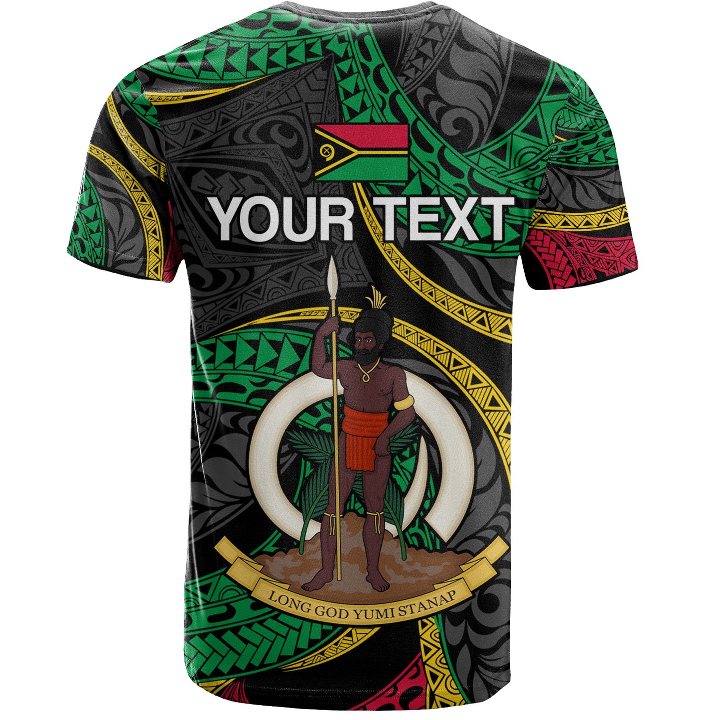 Vanuatu T-Shirt - Custom Proud Vanuatu Tribal Pattern Mix Flag