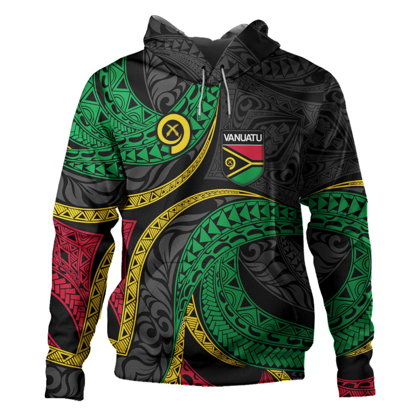 Vanuatu Hoodie - Custom Proud Vanuatu Tribal Pattern Mix Flag