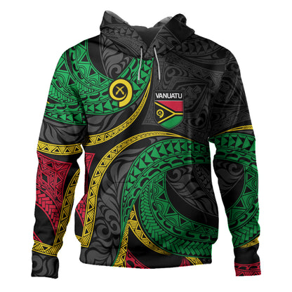 Vanuatu Hoodie - Custom Proud Vanuatu Tribal Pattern Mix Flag
