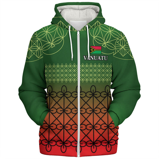 Vanuatu Sherpa Hoodie Custom Seal Flag Color Mutis En Atan Design