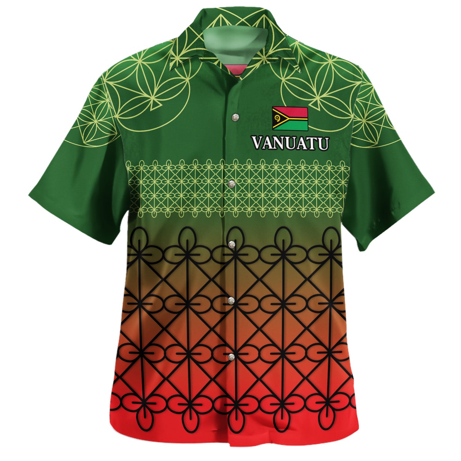 Vanuatu Hawaiian Shirt Custom Seal Flag Color Mutis En Atan Design