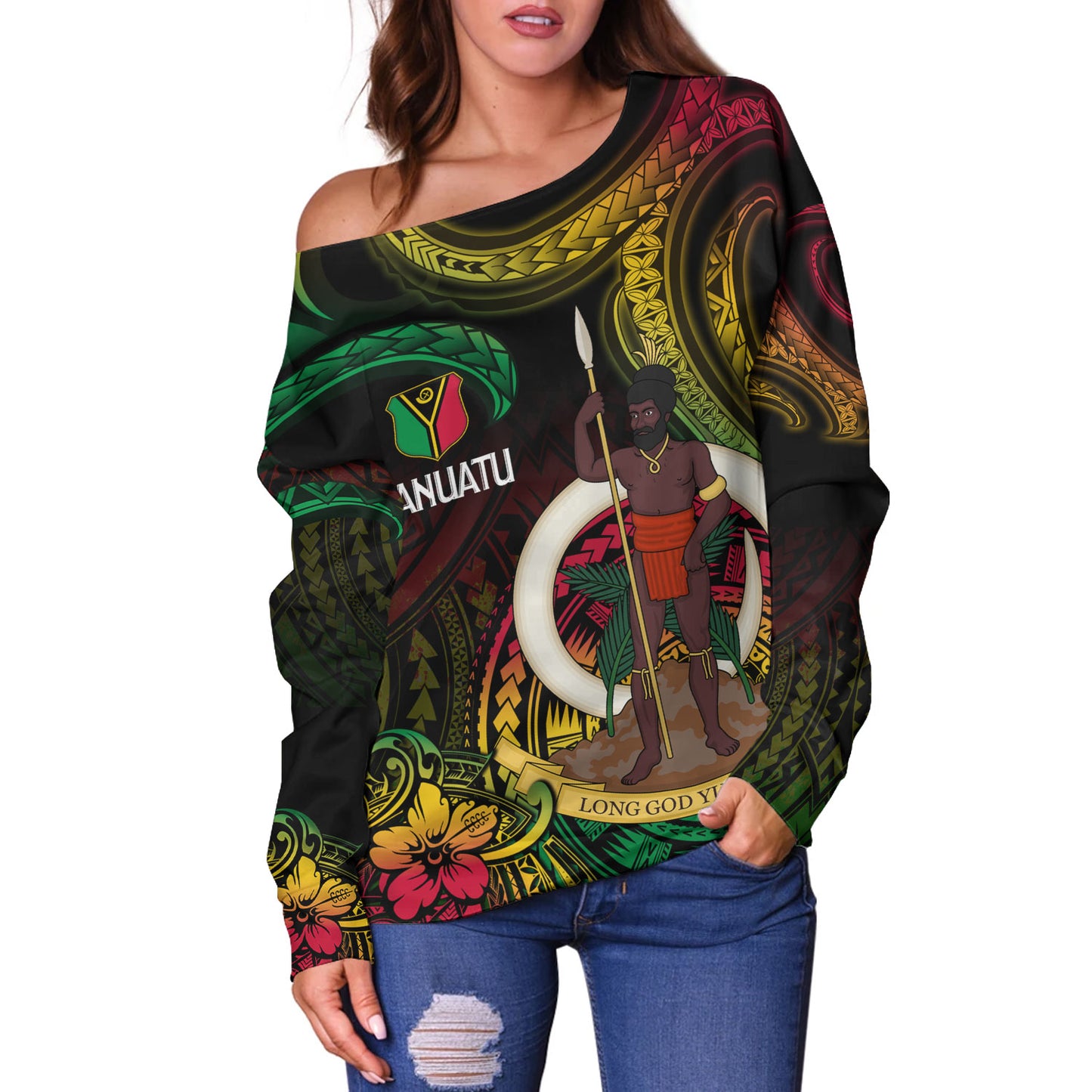 Vanuatu Off Shoulder Sweatshirt Custom Special Style