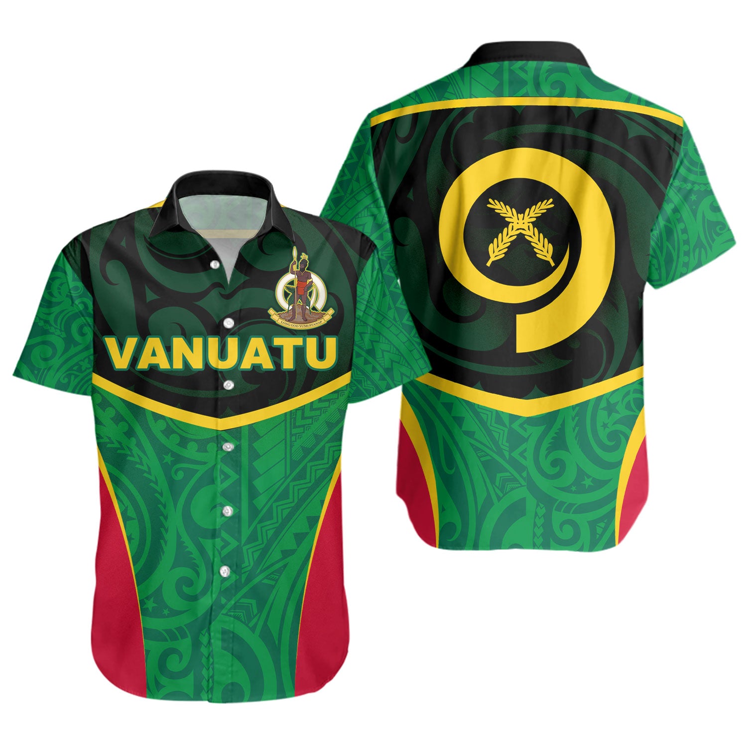 Vanuatu Short Sleeve Shirt Seal Tribal Patterns