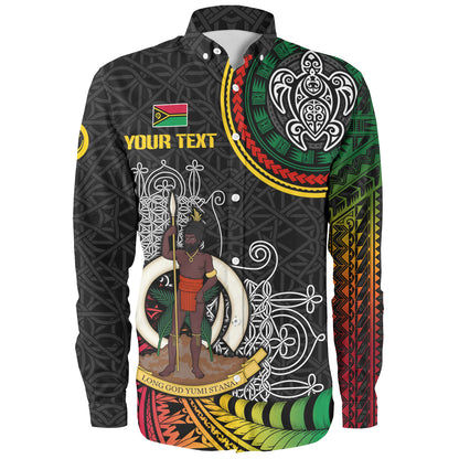 Vanuatu Long Sleeve Shirt Custom Seal With Mutis En Atan Patterns