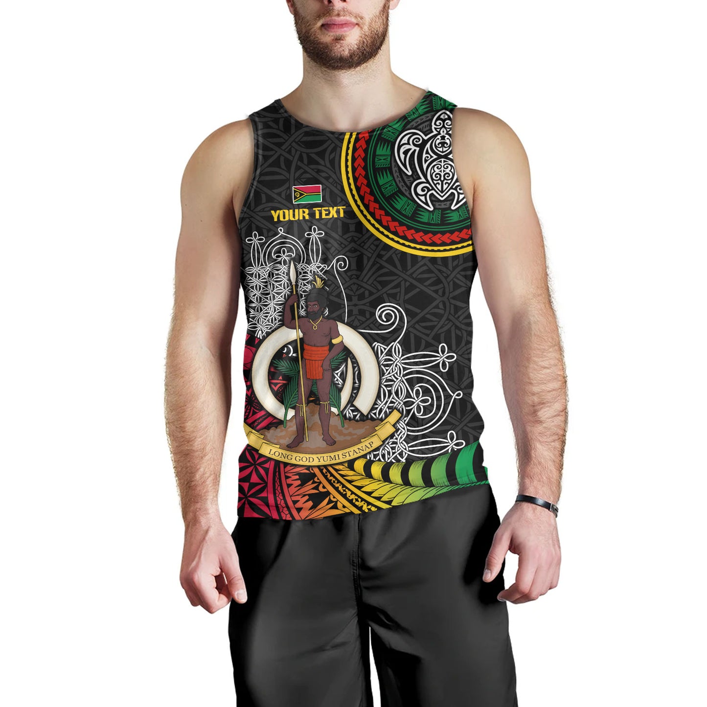 Vanuatu Tank Top Custom Seal With Mutis En Atan Patterns