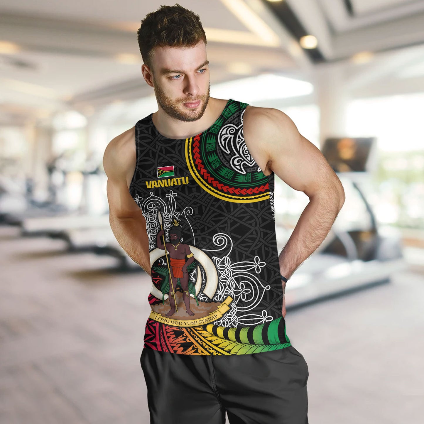 Vanuatu Tank Top Custom Seal With Mutis En Atan Patterns
