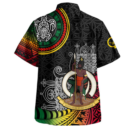 Vanuatu Hawaiian Shirt Custom Seal With Mutis En Atan Patterns