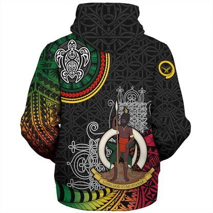 Vanuatu Sherpa Hoodie Custom Seal With Mutis En Atan Patterns
