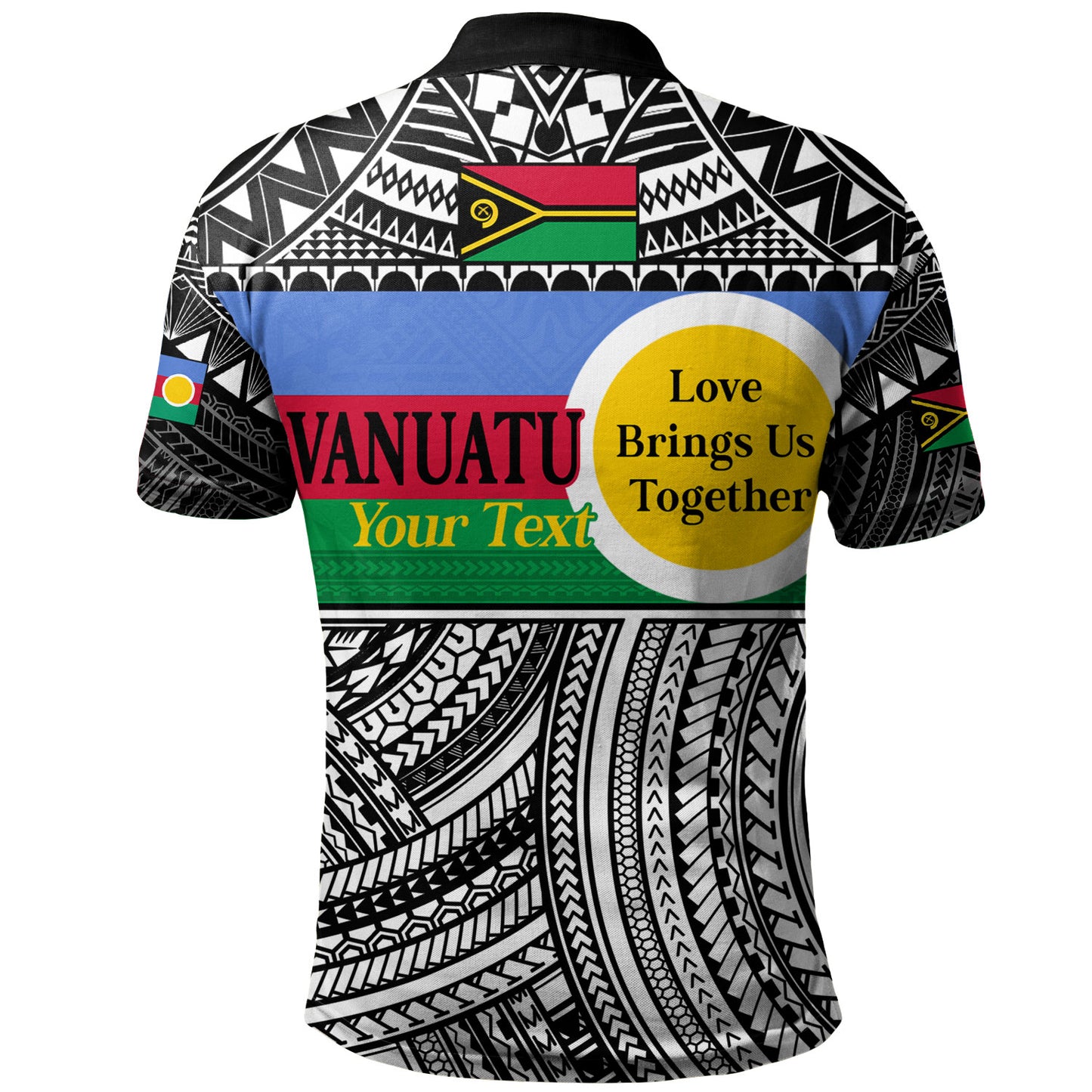 Vanuatu Polo Shirt - Custom Shefa Tribal Pattern Mix Flag
