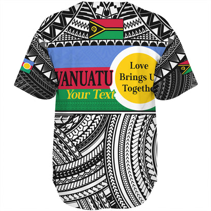 Vanuatu Baseball Shirt - Custom Shefa Tribal Pattern Mix Flag
