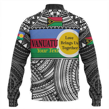 Vanuatu Baseball Jacket - Custom Shefa Tribal Pattern Mix Flag