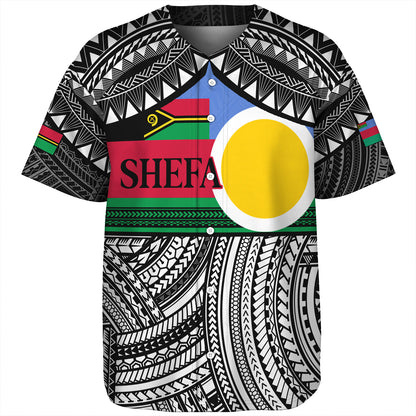 Vanuatu Baseball Shirt - Custom Shefa Tribal Pattern Mix Flag