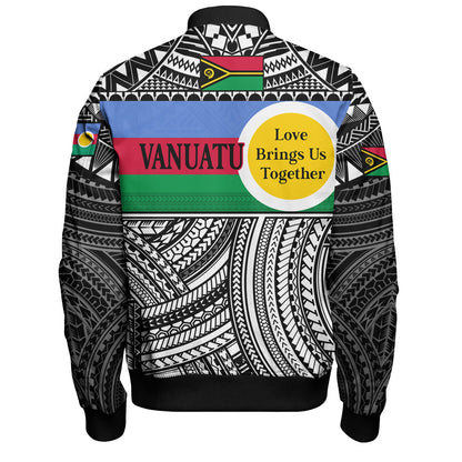 Vanuatu Bomber Jacket - Custom Shefa Tribal Pattern Mix Flag