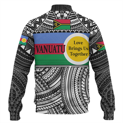 Vanuatu Baseball Jacket - Custom Shefa Tribal Pattern Mix Flag