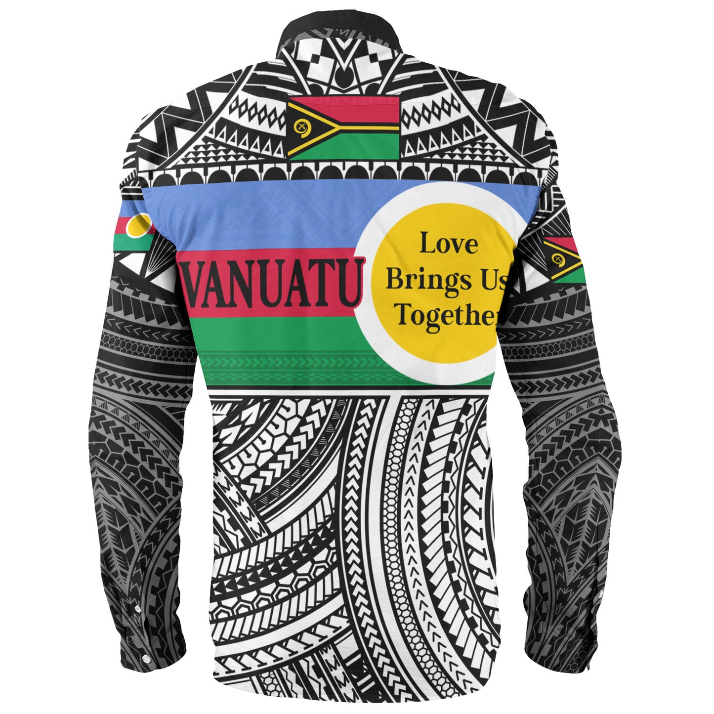 Vanuatu Long Sleeve Shirt - Custom Shefa Tribal Pattern Mix Flag