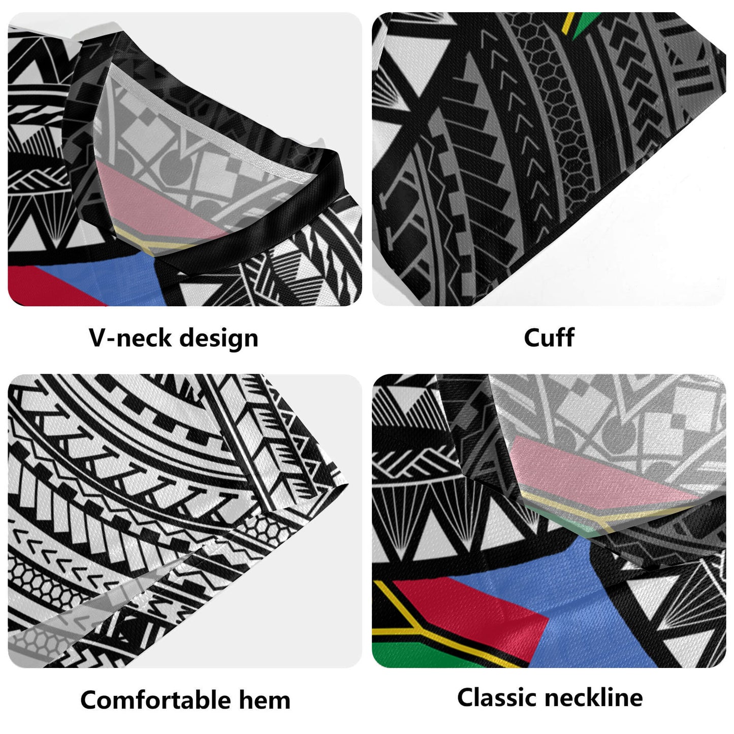 Vanuatu Rugby Jersey - Custom Shefa Tribal Pattern Mix Flag