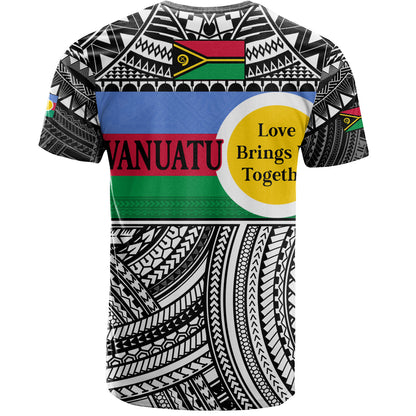 Vanuatu T-Shirt - Custom Shefa Tribal Pattern Mix Flag