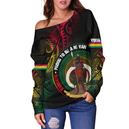 Vanuatu Off Shoulder Sweatshirt Custom Vanuatu Proud To Be A Ni Van Design