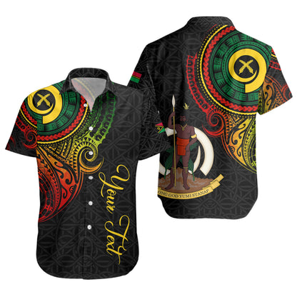 Vanuatu Short Sleeve Shirt Custom Vanuatu Seal Mutis En Atan Patterns Reggae Color