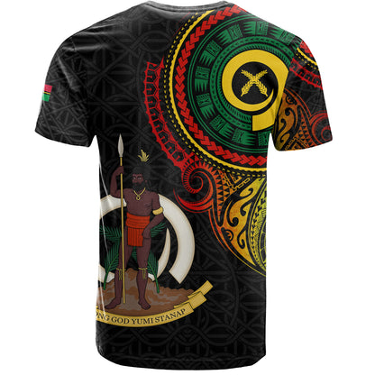 Vanuatu T-Shirt Custom Vanuatu Seal Mutis En Atan Patterns Reggae Color