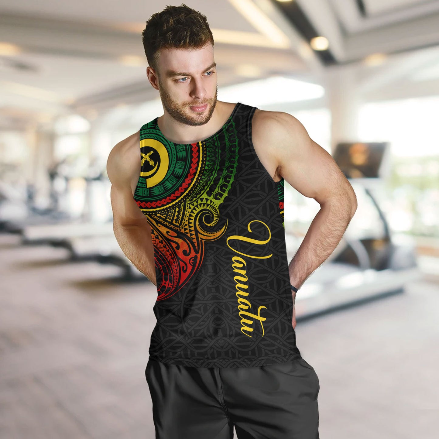 Vanuatu Tank Top Custom Vanuatu Seal Mutis En Atan Patterns Reggae Color