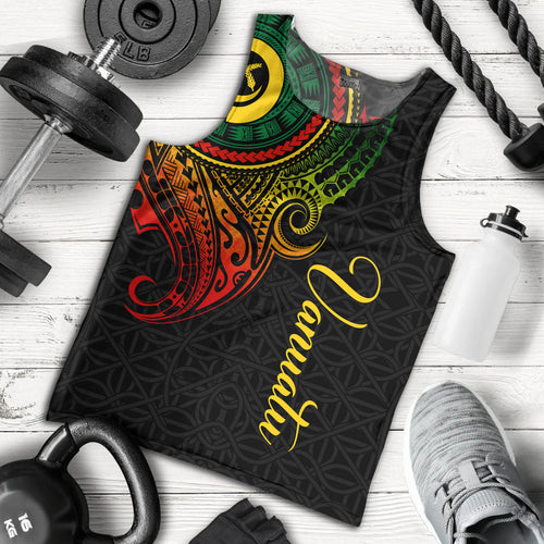 Vanuatu Tank Top Custom Vanuatu Seal Mutis En Atan Patterns Reggae Color