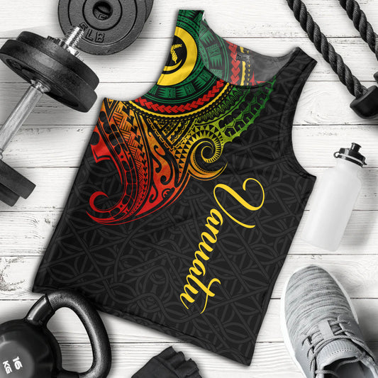 Vanuatu Tank Top Custom Vanuatu Seal Mutis En Atan Patterns Reggae Color
