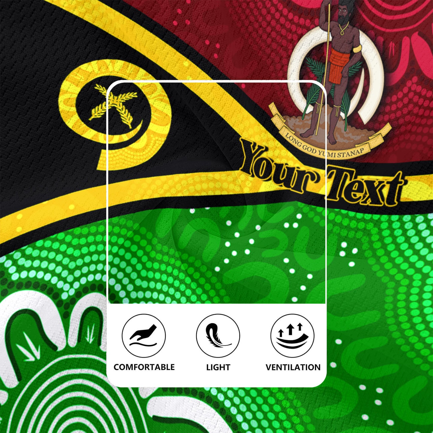 Vanuatu Custom Personalised Rugby Jersey Vanuatu Seal With Aboriginal Patterns Style