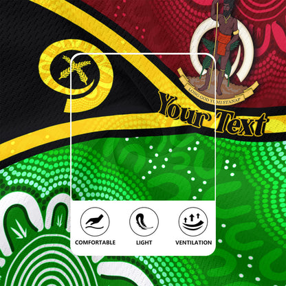 Vanuatu Custom Personalised Rugby Jersey Vanuatu Seal With Aboriginal Patterns Style