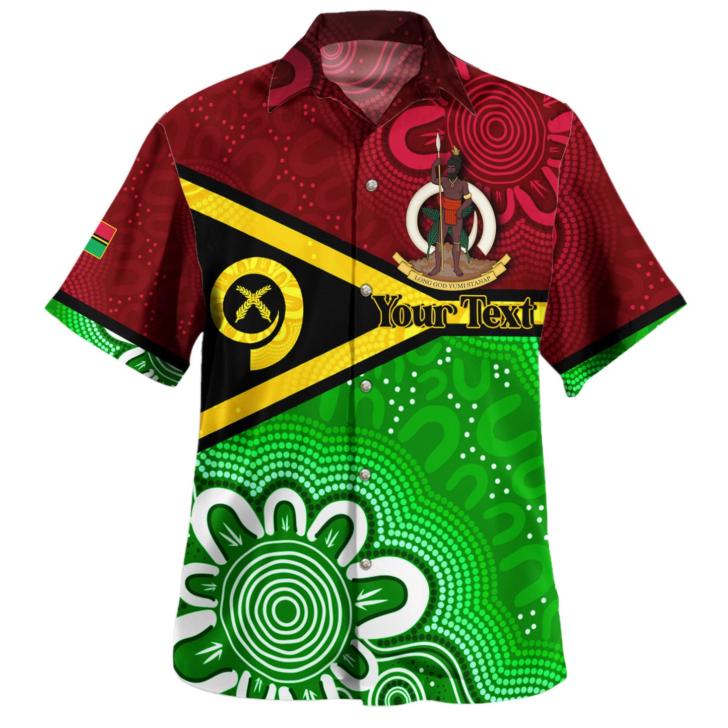 Vanuatu Custom Personalised Hawaiian Shirt Vanuatu Seal With Aboriginal Patterns Style
