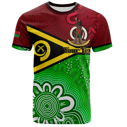 Vanuatu Custom Personalised T-Shirt Vanuatu Seal With Aboriginal Patterns Style