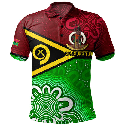Vanuatu Custom Personalised Polo Shirt Vanuatu Seal With Aboriginal Patterns Style