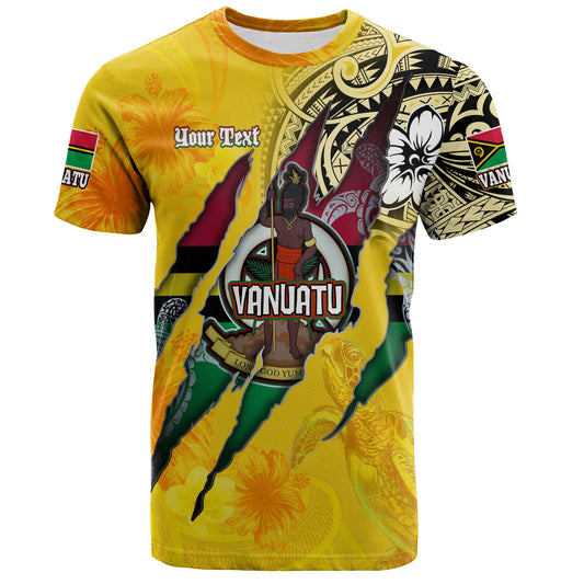 Vanuatu T-Shirt Custom Vanuatuanâ€Ž Blood Inside Me Polynesian Sleeve Tattoo Tropical Yellow