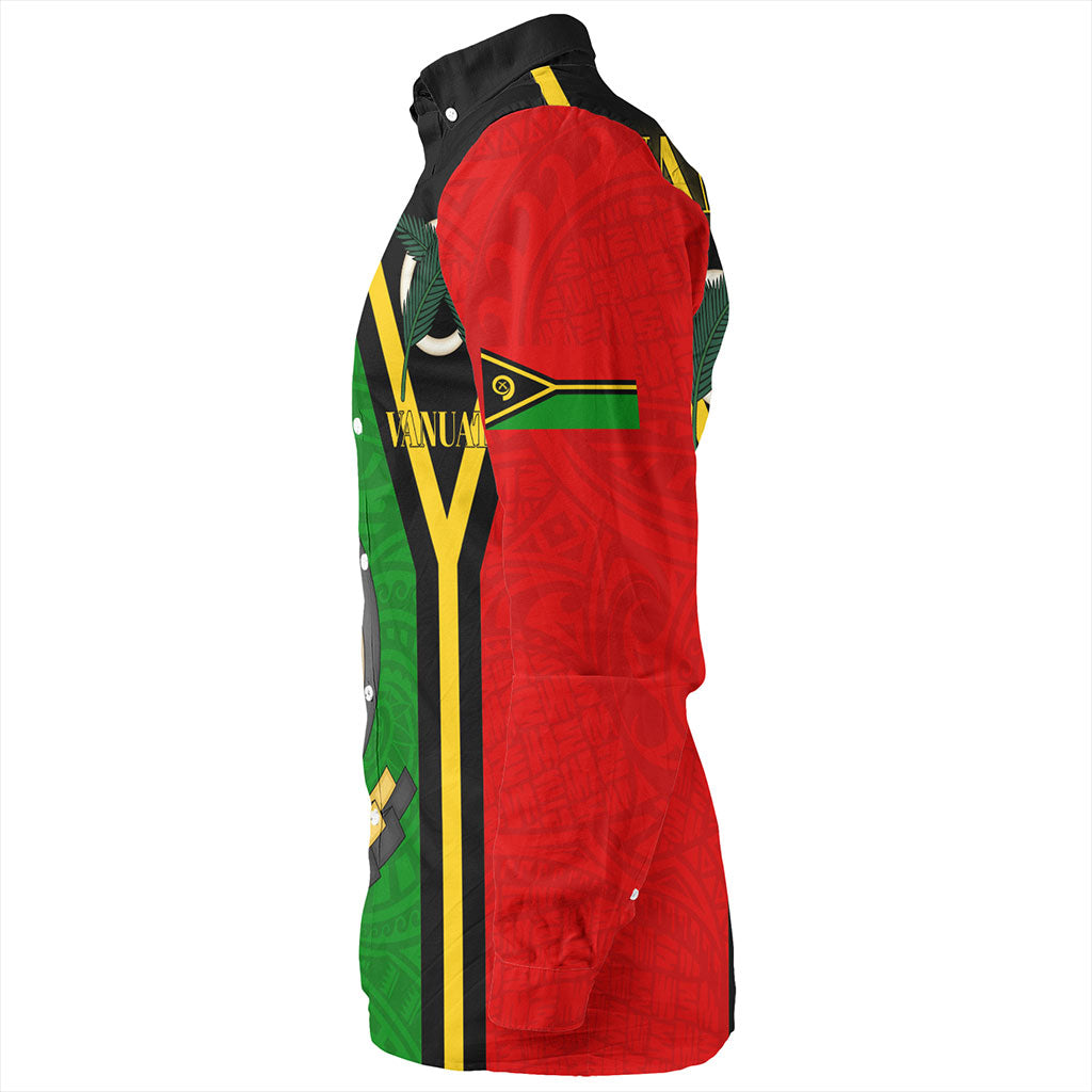 Vanuatu Long Sleeve Shirt Melanesia Flag Design
