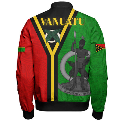 Vanuatu Bomber Jacket Melanesia Flag Design