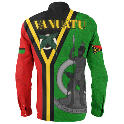 Vanuatu Long Sleeve Shirt Melanesia Flag Design