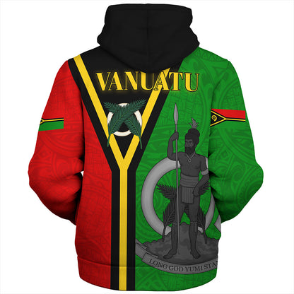 Vanuatu Sherpa Hoodie Melanesia Flag Design