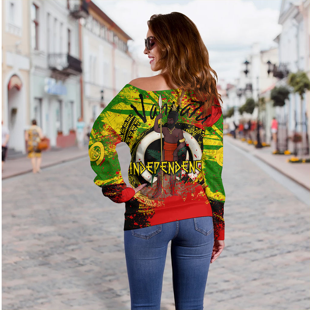 Vanuatu Off Shoulder Sweatshirt Tribal Grunge Style
