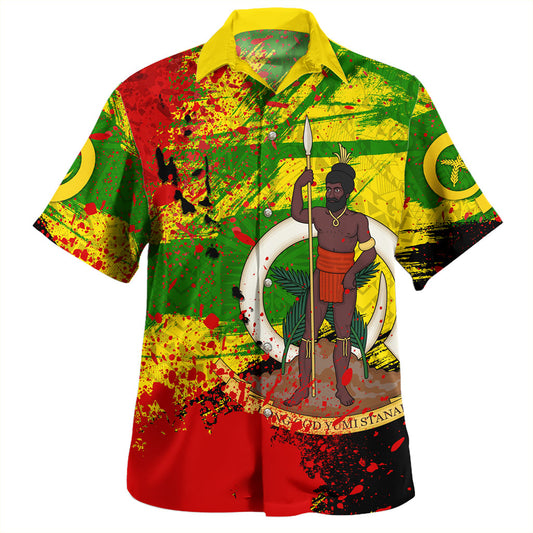 Vanuatu Hawaiian Shirt Custom Seal With Mutis En Atan Patterns